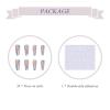 imageBABALAL Coffin Press on Nails Cute Acrylic Nails Long Ballerina Fake Nails Glossy Blue Pink Glue on Nails 3D Heart Charm Design for Women and GirlsCRJL20