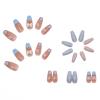 imageBABALAL Coffin Press on Nails Cute Acrylic Nails Long Ballerina Fake Nails Glossy Blue Pink Glue on Nails 3D Heart Charm Design for Women and GirlsCRJL01
