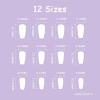 imageBABALAL Coffin Press on Nails Cute Acrylic Nails Long Ballerina Fake Nails Glossy Blue Pink Glue on Nails 3D Heart Charm Design for Women and GirlsCRJL19
