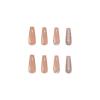 imageBABALAL Coffin Press on Nails Cute Acrylic Nails Long Ballerina Fake Nails Glossy Blue Pink Glue on Nails 3D Heart Charm Design for Women and GirlsCRJL02