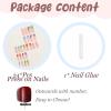 imageBABALAL Coffin Press on Nails Cute Acrylic Nails Long Ballerina Fake Nails Glossy Blue Pink Glue on Nails 3D Heart Charm Design for Women and GirlsCRJL07colorful