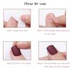 imageBABALAL Coffin Press on Nails Cute Acrylic Nails Long Ballerina Fake Nails Glossy Blue Pink Glue on Nails 3D Heart Charm Design for Women and GirlsCRJL07blackred