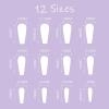 imageBABALAL Coffin Press on Nails Cute Acrylic Nails Long Ballerina Fake Nails Glossy Blue Pink Glue on Nails 3D Heart Charm Design for Women and GirlsCRJL20