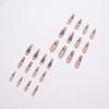 imageBABALAL Coffin Press on Nails Cute Acrylic Nails Long Ballerina Fake Nails Glossy Blue Pink Glue on Nails 3D Heart Charm Design for Women and GirlsCRJL08