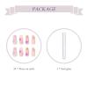 imageBABALAL Coffin Press on Nails Cute Acrylic Nails Long Ballerina Fake Nails Glossy Blue Pink Glue on Nails 3D Heart Charm Design for Women and GirlsCRJL19