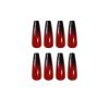 imageBABALAL Coffin Press on Nails Cute Acrylic Nails Long Ballerina Fake Nails Glossy Blue Pink Glue on Nails 3D Heart Charm Design for Women and GirlsCRJL07blackred