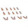 imageBABALAL Coffin Press on Nails Cute Acrylic Nails Long Ballerina Fake Nails Glossy Blue Pink Glue on Nails 3D Heart Charm Design for Women and GirlsCRJL02