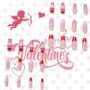 imageBABALAL Coffin Press on Nails Cute Acrylic Nails Long Ballerina Fake Nails Glossy Blue Pink Glue on Nails 3D Heart Charm Design for Women and GirlsCRJL18