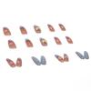 imageBABALAL Coffin Press on Nails Cute Acrylic Nails Long Ballerina Fake Nails Glossy Blue Pink Glue on Nails 3D Heart Charm Design for Women and GirlsCRJL01