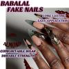 imageBABALAL Green Press On Almond Fake Nails Medium Glue On Gold Chrome Line Star Y2k Acrylic French Tip False 24Pcs Stiletto Manicure Artificial NailsANQ02