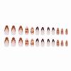 imageBABALAL Green Press On Almond Fake Nails Medium Glue On Gold Chrome Line Star Y2k Acrylic French Tip False 24Pcs Stiletto Manicure Artificial NailsANQ03