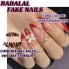 imageBABALAL Green Press On Almond Fake Nails Medium Glue On Gold Chrome Line Star Y2k Acrylic French Tip False 24Pcs Stiletto Manicure Artificial NailsANQ05