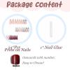 imageBABALAL Green Press On Almond Fake Nails Medium Glue On Gold Chrome Line Star Y2k Acrylic French Tip False 24Pcs Stiletto Manicure Artificial NailsANQ02