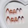 imageBABALAL Green Press On Almond Fake Nails Medium Glue On Gold Chrome Line Star Y2k Acrylic French Tip False 24Pcs Stiletto Manicure Artificial NailsANQ03