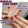 imageBABALAL Green Press On Almond Fake Nails Medium Glue On Gold Chrome Line Star Y2k Acrylic French Tip False 24Pcs Stiletto Manicure Artificial NailsANQ20