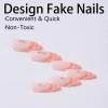 imageBABALAL Green Press On Almond Fake Nails Medium Glue On Gold Chrome Line Star Y2k Acrylic French Tip False 24Pcs Stiletto Manicure Artificial NailsANQ14