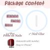 imageBABALAL Green Press On Almond Fake Nails Medium Glue On Gold Chrome Line Star Y2k Acrylic French Tip False 24Pcs Stiletto Manicure Artificial NailsANQ10