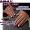imageBABALAL Green Press On Almond Fake Nails Medium Glue On Gold Chrome Line Star Y2k Acrylic French Tip False 24Pcs Stiletto Manicure Artificial NailsANQ03