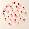 imageBABALAL Green Press On Almond Fake Nails Medium Glue On Gold Chrome Line Star Y2k Acrylic French Tip False 24Pcs Stiletto Manicure Artificial NailsANQ05