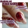 imageBABALAL Green Press On Almond Fake Nails Medium Glue On Gold Chrome Line Star Y2k Acrylic French Tip False 24Pcs Stiletto Manicure Artificial NailsANQ16