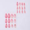 imageBABALAL Green Press On Almond Fake Nails Medium Glue On Gold Chrome Line Star Y2k Acrylic French Tip False 24Pcs Stiletto Manicure Artificial NailsANQ15