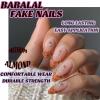 imageBABALAL Green Press On Almond Fake Nails Medium Glue On Gold Chrome Line Star Y2k Acrylic French Tip False 24Pcs Stiletto Manicure Artificial NailsANQ14