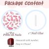 imageBABALAL Green Press On Almond Fake Nails Medium Glue On Gold Chrome Line Star Y2k Acrylic French Tip False 24Pcs Stiletto Manicure Artificial NailsANQ15