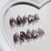 imageBABALAL Green Press On Almond Fake Nails Medium Glue On Gold Chrome Line Star Y2k Acrylic French Tip False 24Pcs Stiletto Manicure Artificial NailsANQ04