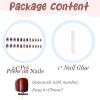 imageBABALAL Green Press On Almond Fake Nails Medium Glue On Gold Chrome Line Star Y2k Acrylic French Tip False 24Pcs Stiletto Manicure Artificial NailsANQ04