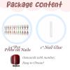 imageBABALAL Green Press On Almond Fake Nails Medium Glue On Gold Chrome Line Star Y2k Acrylic French Tip False 24Pcs Stiletto Manicure Artificial NailsANQ06