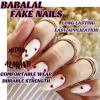 imageBABALAL Green Press On Almond Fake Nails Medium Glue On Gold Chrome Line Star Y2k Acrylic French Tip False 24Pcs Stiletto Manicure Artificial NailsANQ02heart