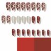 imageBABALAL Green Press On Almond Fake Nails Medium Glue On Gold Chrome Line Star Y2k Acrylic French Tip False 24Pcs Stiletto Manicure Artificial NailsANQ09