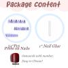 imageBABALAL Green Press On Almond Fake Nails Medium Glue On Gold Chrome Line Star Y2k Acrylic French Tip False 24Pcs Stiletto Manicure Artificial NailsANQ11