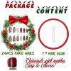 imageBABALAL Green Press On Almond Fake Nails Medium Glue On Gold Chrome Line Star Y2k Acrylic French Tip False 24Pcs Stiletto Manicure Artificial NailsANQ09