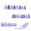 imageBABALAL Green Press On Almond Fake Nails Medium Glue On Gold Chrome Line Star Y2k Acrylic French Tip False 24Pcs Stiletto Manicure Artificial NailsANQ11