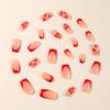 imageBABALAL Green Press On Almond Fake Nails Medium Glue On Gold Chrome Line Star Y2k Acrylic French Tip False 24Pcs Stiletto Manicure Artificial NailsANQ02red