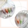 imageBABALAL Green Press On Almond Fake Nails Medium Glue On Gold Chrome Line Star Y2k Acrylic French Tip False 24Pcs Stiletto Manicure Artificial NailsANQ06