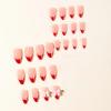 imageBABALAL Green Press On Almond Fake Nails Medium Glue On Gold Chrome Line Star Y2k Acrylic French Tip False 24Pcs Stiletto Manicure Artificial NailsANQ05