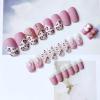 imageBABALAL Leopard Press on Nails Medium Square Artificial Glue Nails Matte Design Nails Cute Full Cover Nails for Women and Girls