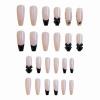 imageBABALAL Long Square Press on Nails French Tip Fake Nails Red Sliver False Nails with Bow Rhinestone Charm Designs Long Square Nail Press ons Sparkly Bling Nails Supplies Stick on Nails for Women 24PcsBNB116