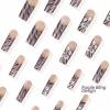 imageBABALAL Long Square Press on Nails French Tip Fake Nails Red Sliver False Nails with Bow Rhinestone Charm Designs Long Square Nail Press ons Sparkly Bling Nails Supplies Stick on Nails for Women 24PcsBNB119