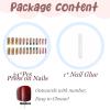 imageBABALAL Long Square Press on Nails French Tip Fake Nails Red Sliver False Nails with Bow Rhinestone Charm Designs Long Square Nail Press ons Sparkly Bling Nails Supplies Stick on Nails for Women 24PcsBNB100