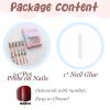 imageBABALAL Long Square Press on Nails French Tip Fake Nails Red Sliver False Nails with Bow Rhinestone Charm Designs Long Square Nail Press ons Sparkly Bling Nails Supplies Stick on Nails for Women 24PcsBNB102Rich