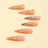 imageBABALAL Long Square Press on Nails French Tip Fake Nails Red Sliver False Nails with Bow Rhinestone Charm Designs Long Square Nail Press ons Sparkly Bling Nails Supplies Stick on Nails for Women 24PcsBNB101