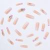 imageBABALAL Long Square Press on Nails French Tip Fake Nails Red Sliver False Nails with Bow Rhinestone Charm Designs Long Square Nail Press ons Sparkly Bling Nails Supplies Stick on Nails for Women 24PcsBNB112