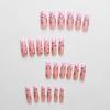 imageBABALAL Long Square Press on Nails French Tip Fake Nails Red Sliver False Nails with Bow Rhinestone Charm Designs Long Square Nail Press ons Sparkly Bling Nails Supplies Stick on Nails for Women 24PcsBNB110