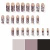 imageBABALAL Long Square Press on Nails French Tip Fake Nails Red Sliver False Nails with Bow Rhinestone Charm Designs Long Square Nail Press ons Sparkly Bling Nails Supplies Stick on Nails for Women 24PcsBNB119