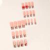 imageBABALAL Long Square Press on Nails French Tip Fake Nails Red Sliver False Nails with Bow Rhinestone Charm Designs Long Square Nail Press ons Sparkly Bling Nails Supplies Stick on Nails for Women 24PcsBNB114