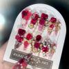 imageBABALAL Long Square Press on Nails French Tip Fake Nails Red Sliver False Nails with Bow Rhinestone Charm Designs Long Square Nail Press ons Sparkly Bling Nails Supplies Stick on Nails for Women 24PcsBNB111