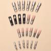 imageBABALAL Long Square Press on Nails French Tip Fake Nails Red Sliver False Nails with Bow Rhinestone Charm Designs Long Square Nail Press ons Sparkly Bling Nails Supplies Stick on Nails for Women 24PcsBNB102